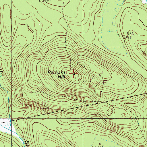 Topographic Map of Perham Hill, ME