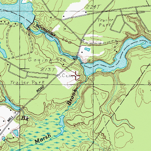 Topographic Map of Perkins Marsh Brook, ME