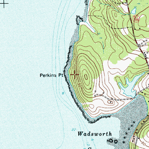 Topographic Map of Perkins Point, ME
