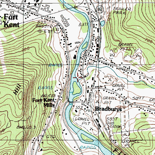 Topographic Map of Perley Brook, ME