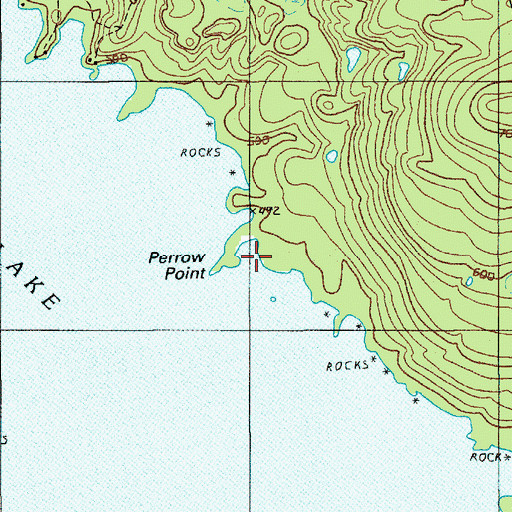 Topographic Map of Perrow Point, ME