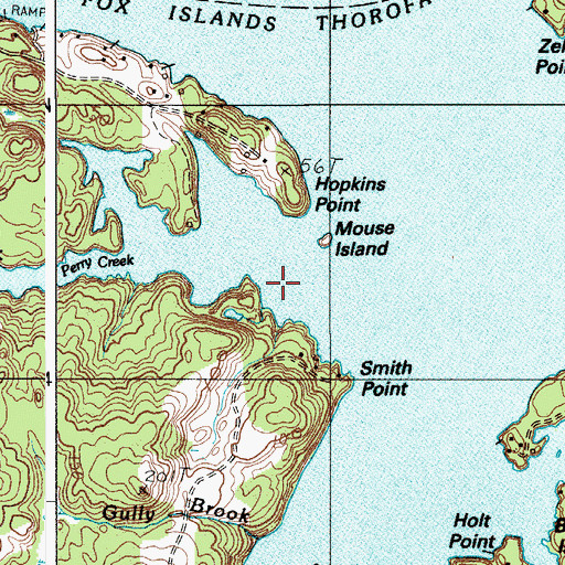 Topographic Map of Perry Creek, ME
