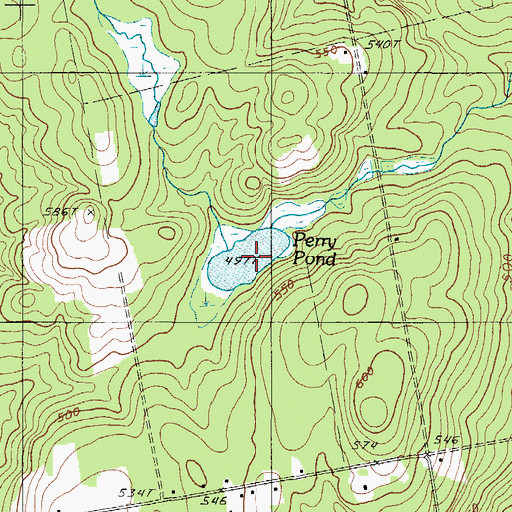 Topographic Map of Perry Pond, ME