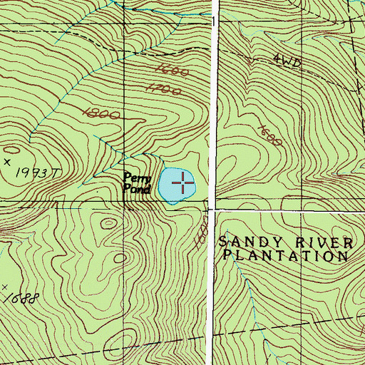 Topographic Map of Perry Pond, ME
