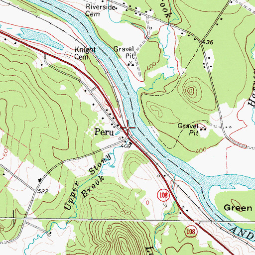 Topographic Map of Peru, ME