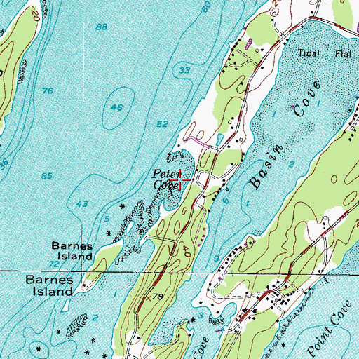 Topographic Map of Peter Cove, ME