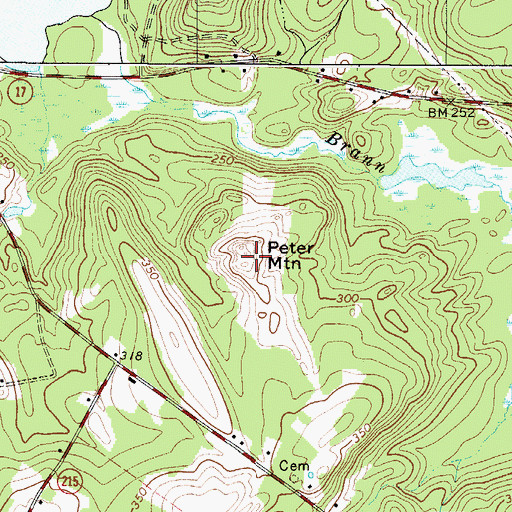 Topographic Map of Peter Mountain, ME