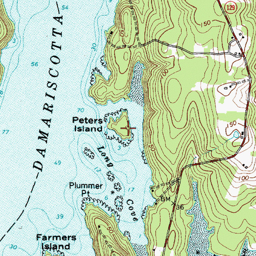 Topographic Map of Peters Island, ME