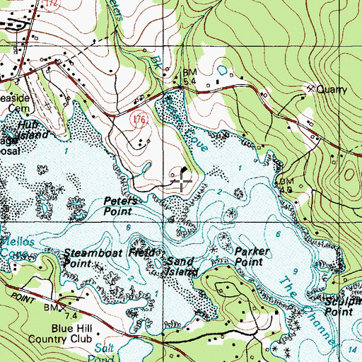 Topographic Map of Peters Point, ME