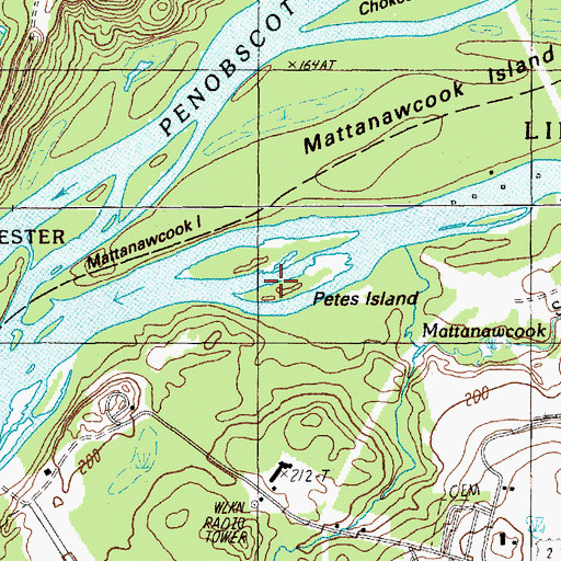 Topographic Map of Petes Island, ME