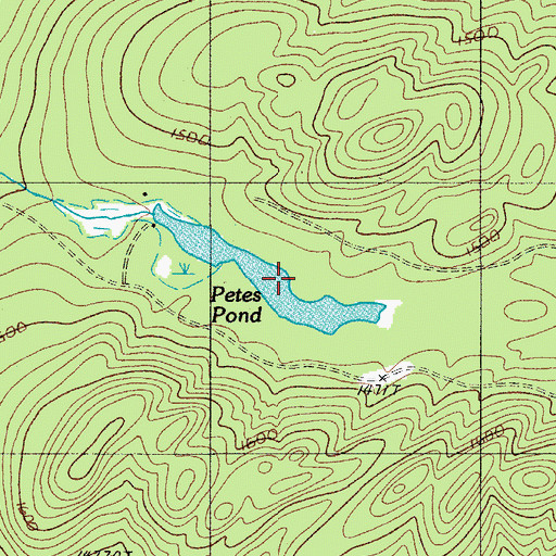 Topographic Map of Petes Pond, ME