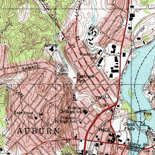Topographic Map of Pettingill Park, ME
