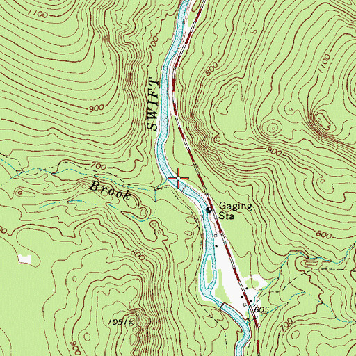 Topographic Map of Philbrick Brook, ME