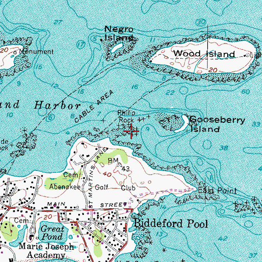 Topographic Map of Philip Rock, ME