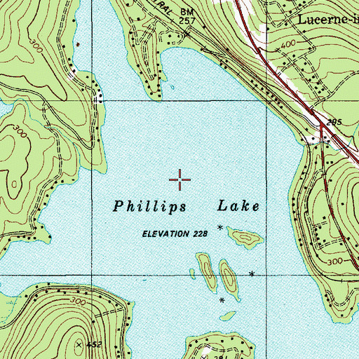 Topographic Map of Phillips Lake, ME