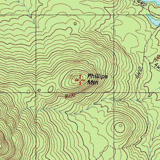 Topographic Map of Phillips Mountain, ME