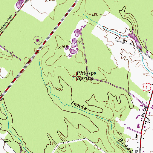 Topographic Map of Phillips Spring, ME