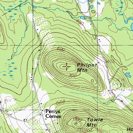 Topographic Map of Philpot Mountain, ME