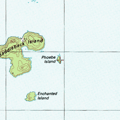 Topographic Map of Phoebe Island, ME