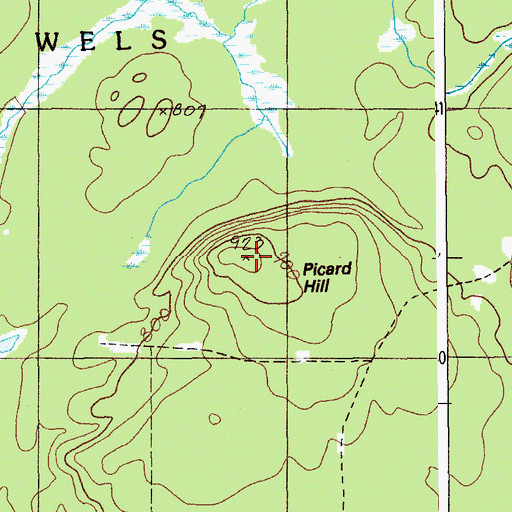 Topographic Map of Picard Hill, ME