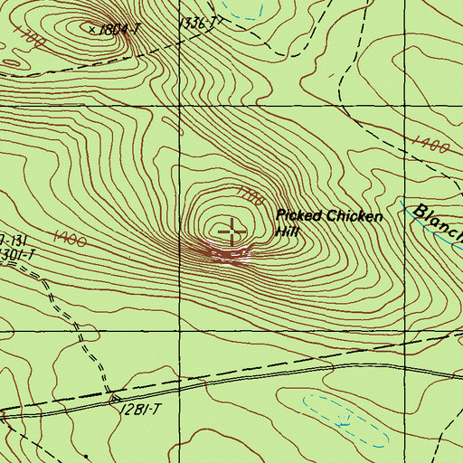 Topographic Map of Picked Chicken Hill, ME