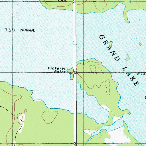 Topographic Map of Pickerel Point, ME