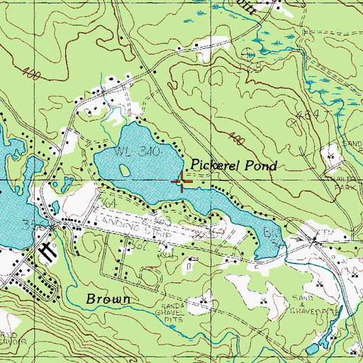 Topographic Map of Pickerel Pond, ME