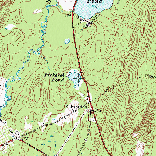 Topographic Map of Pickerel Pond, ME