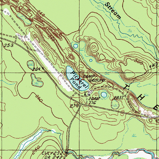 Topographic Map of Pickerel Pond, ME