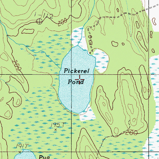 Topographic Map of Pickerel Pond, ME