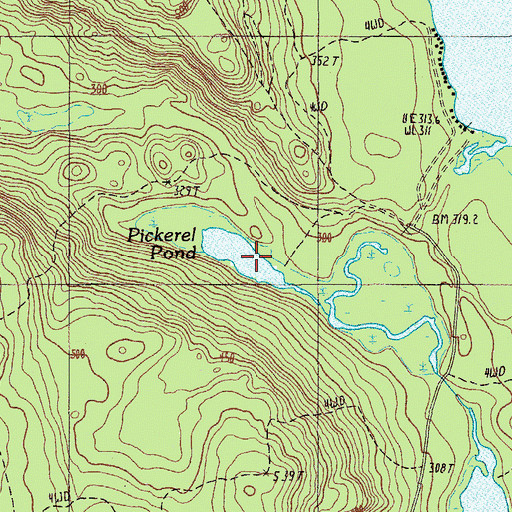 Topographic Map of Pickerel Pond, ME