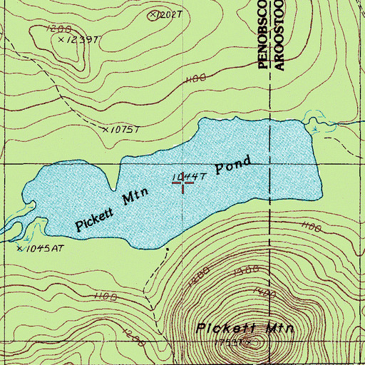 Topographic Map of Pickett Mountain Pond, ME