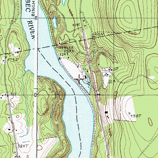 Topographic Map of Pierce Cemetery, ME