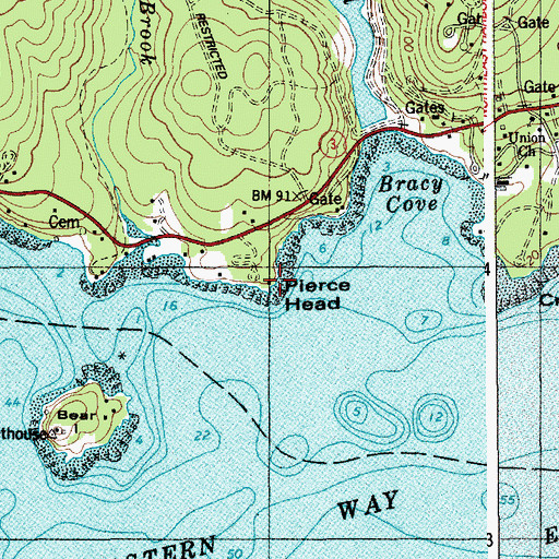 Topographic Map of Pierce Head, ME