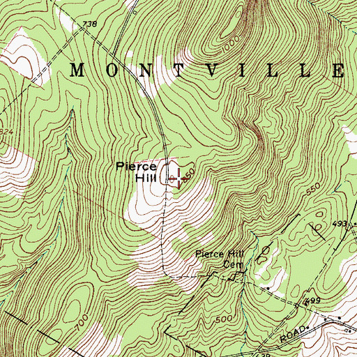 Topographic Map of Pierce Hill, ME