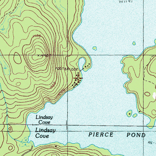 Topographic Map of Pierce Pond Camps, ME