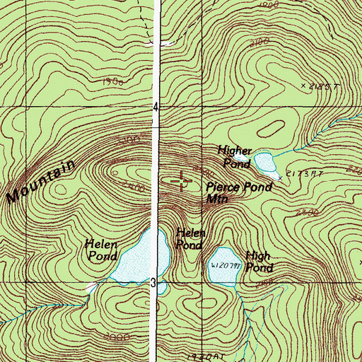 Topographic Map of Pierce Pond Mountain, ME