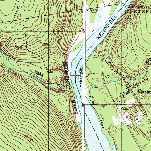 Topographic Map of Pierce Pond Stream, ME