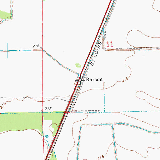 Topographic Map of Barson, AR