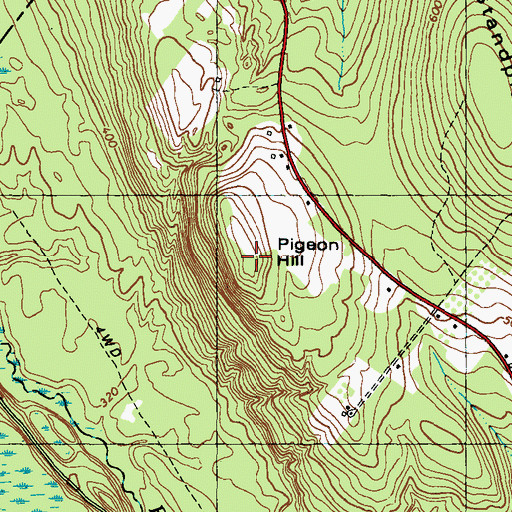 Topographic Map of Pigeon Hill, ME