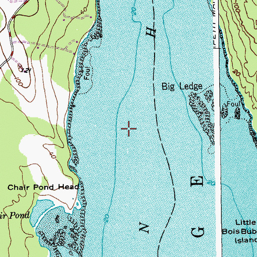 Topographic Map of Pigeon Hill Bay, ME