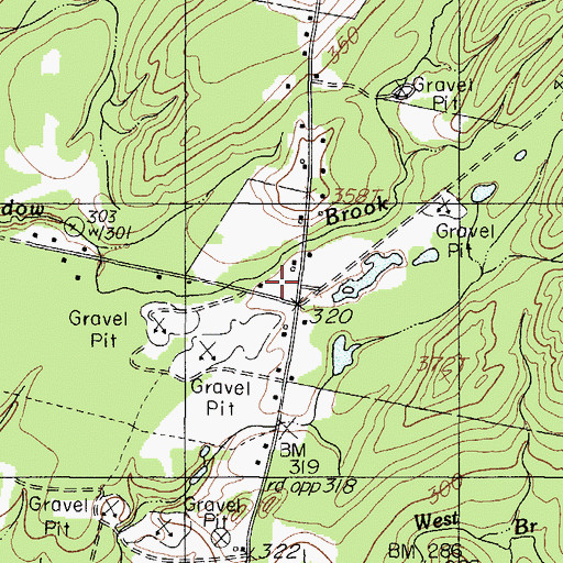 Topographic Map of Pigeon Plains School, ME