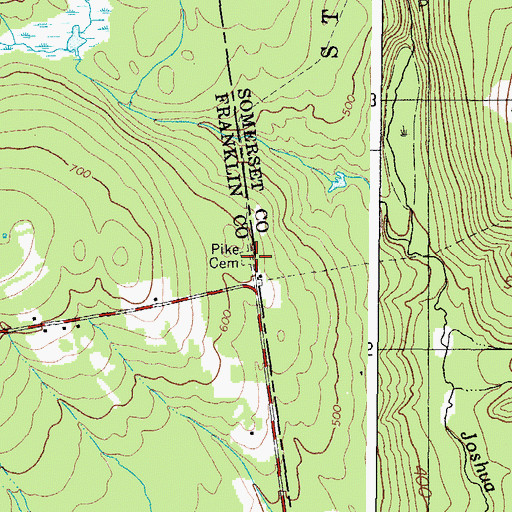 Topographic Map of Pike Cemetery, ME