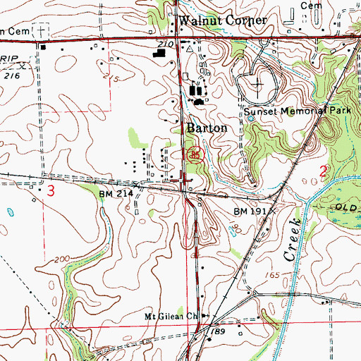 Topographic Map of Barton, AR