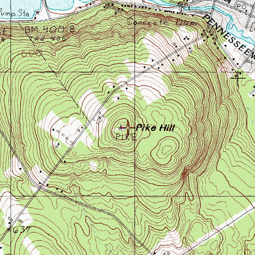 Topographic Map of Pike Hill, ME