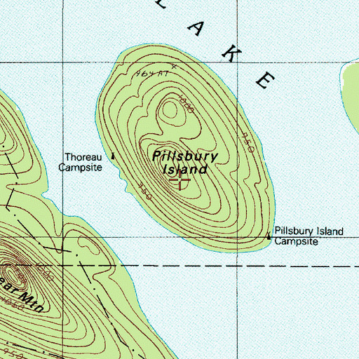 Topographic Map of Pillsbury Island, ME