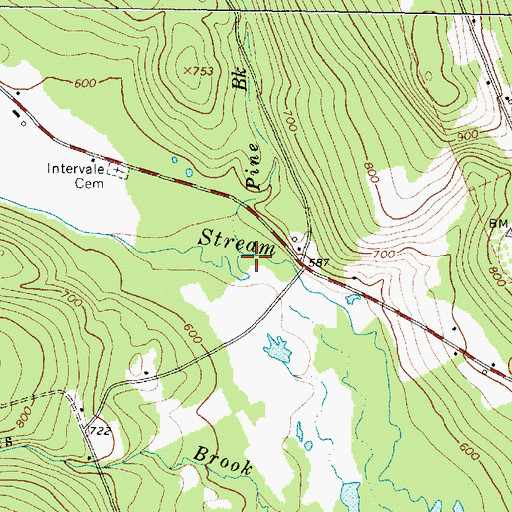 Topographic Map of Pine Brook, ME