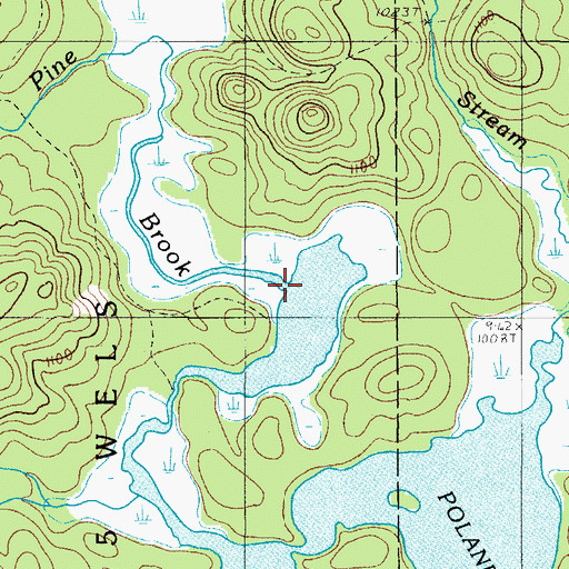 Topographic Map of Pine Brook, ME