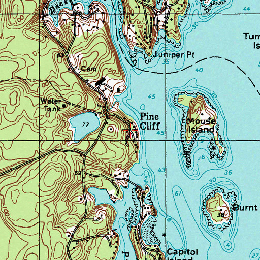 Topographic Map of Pine Cliff, ME