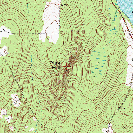Topographic Map of Pine Hill, ME